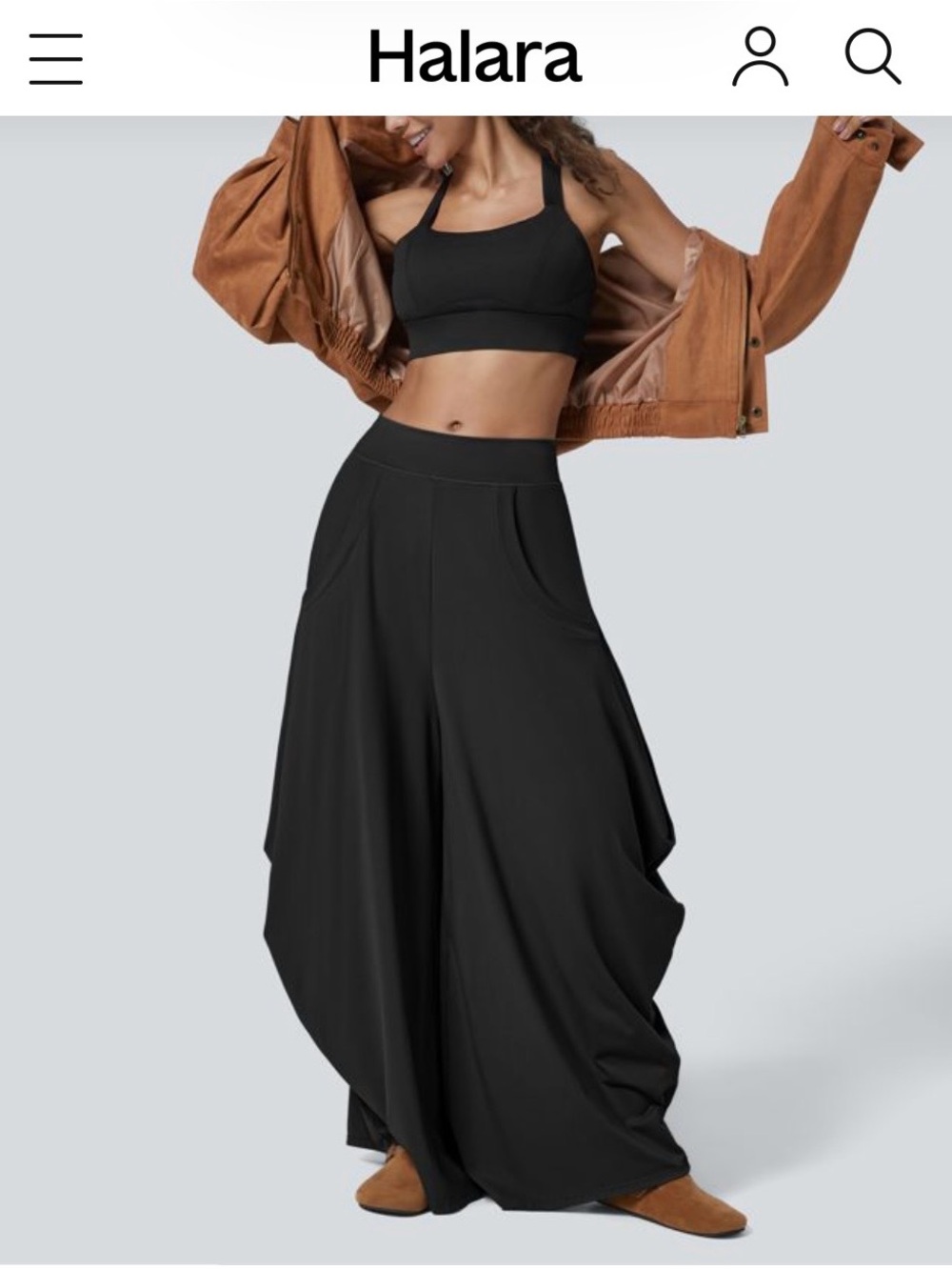 Halara SoftlyZero™ Airy*
Mid Rise Pockets Draped Wide Leg Baggy Casual Pants M